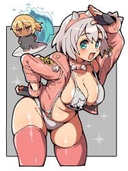2girls bikini breasts elphelt_valentine female guilty_gear itsuka_neru ramlethal_valentine surfboard tagme