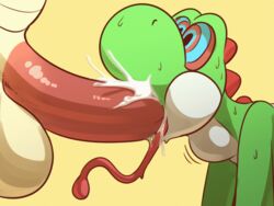 2018 ambiguous_gender animated big_penis color_change fellatio green_yoshi huge_cock hypnosis kaa_eyes komponi male male_only mario_(series) mind_control nintendo oral penis sex video_games yaoi yoshi yoshi's_island