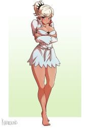 1girls barefoot dark_skin dark_skinned_female feet female female_only female_solo khartemis robyn_hill rwby shoes_removed solo solo_female solo_only weiss_schnee_(cosplay)