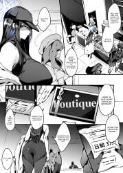 1girls bare_shoulders baseball_cap belly_button big_ass big_belly big_breasts black_gloves black_pants black_shirt blue_archive blue_eyes blue_hair blush breasts dark_blue_hair english english_commentary english_text english_translation female female_focus female_only female_pubic_hair gloves greyscale halo hat huge_ass huge_belly huge_breasts huge_butt huge_thighs indifference indifferent large_ass large_breasts long_hair monochrome saori_(blue_archive) sleeveless sleeveless_turtleneck solo solo_female solo_focus thirty_8ght turtleneck voluptuous voluptuous_female