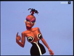 3d bare_shoulders big_breasts bimbo breasts busty cleavage cleo_(cyber_flash) cyber_flash dress earrings eyeshadow female female_focus female_only green_eyes hourglass_figure large_breasts lipstick nude nude_female nudity official_art ponytail red_hair tagme wide_hips