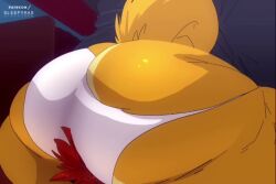 2boys animated anthro big_ass big_ass_(male) dominant_male facesitting facesitting_in_underwear grinding_on_face huge_ass larger_male patreon size_difference sleepyras smaller_male smothering sound tagme video voice_acted wiggling_ass