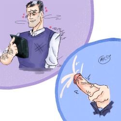 blushing_profusely dilf doctor glasses jerking_off masturbation medic_(team_fortress_2) medicine older_male tagme team_fortress_2 x-ray