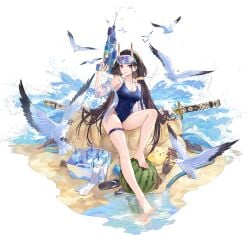 alternate_costume animal apple azur_lane bare_legs bare_shoulders barefoot beach bird black_background black_hair blue_one-piece_swimsuit blue_swimsuit blunt_bangs blush breasts brown_hair bucket cg chick cleavage cloud collarbone competition_school_swimsuit competition_swimsuit covered_navel day diving_mask diving_mask_on_head eyewear_on_head feet female fishing_rod flip-flops food fruit full_body goggles goggles_on_head groin hair_ornament hair_scrunchie hair_tie hand_up highleg highleg_swimsuit holding holding_food holding_sword holding_water_gun holding_weapon horns hose katana knee_up large_breasts legs long_hair long_sleeves looking_at_viewer low_twintails manjuu_(azur_lane) medium_breasts mole mole_under_eye multicolored_horns noshiro_(azur_lane) noshiro_(unwinding_in_the_sunshine)_(azur_lane) ocean off_shoulder official_alternate_costume official_art one-piece_swimsuit ootachi open_clothes open_mouth open_shirt outdoors parted_bangs popsicle purple_eyes red_horns rock rubber_duck sand sandals scenery school_swimsuit scrunchie seagull see-through see-through_shirt sheath sheathed shirt short_sleeves sidelocks single_bare_shoulder sitting skin-covered_horns skindentation sky smile snorkel solo sunglasses super_soaker swimsuit swimsuit_under_clothes sword tachi-e thigh_strap thighs tinted_eyewear toenails toes towel transparent_background twintails unworn_sandals very_long_hair water watermelon waves weapon wet wet_clothes wet_swimsuit white_bird white_shirt yellow_scrunchie