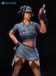 1girls 3d 3d_(artwork) female femscout police police_uniform policewoman sfm slutty_clothes stocking stockings team_fortress_2 zeton54
