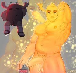bara beer cock deer foreskin hairy hairy_armpits male male_only male_pubic_hair nipples patrick_fitzgerald pecs penis pubic_hair solo_male the_amazing_world_of_gumball uncircumcised uncut unretracted_foreskin wings