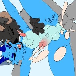 anal anal_orgasm anal_sex anthro anthro_on_anthro anthro_penetrated anthro_penetrating anthro_penetrating_anthro anus balls black_hair blue_body blue_fur bodily_fluids bovid canid canine canis caprine closed_eyes cum cum_in_ass cum_inside cumshot curled_horn doggy_style domestic_cat domestic_dog duo ejaculation erection fangs felid feline felis from_behind_position fur genital_fluids genitals hair hands-free hi_res horn humanoid_genitalia humanoid_penis hybrid knot looking_pleasured male male/male male_penetrated male_penetrating male_penetrating_male mammal open_mouth open_smile orgasm penetration penile penile_penetration penis penis_in_ass perineum prostate_orgasm sex sheep smile teeth tongue tongue_out xing1