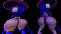 animated big_ass big_butt blue_hair brown_skin cat_ears female niko_(oneshot) oneshot sfm yellow_eyes