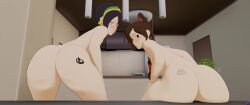 2girls 3d animated ass avatar_legends avatar_the_last_airbender blind_girl bouncing_ass brown_hair brown_hair_female completely_nude completely_nude_female earth_kingdom female fire_nation jiggle jiggling_ass kitchen light_skinned_female light_skinned_females looking_at_camera looking_at_viewer ponytail shim shimikari tagme tattoo tattoo_on_butt toph_bei_fong twerking ty_lee video