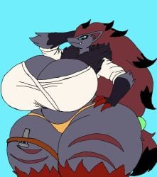 breasts colored female female_only genderswap_(mtf) huge_breasts huge_thighs jedi luciana_skywalker luke_skywalker malhare_(artist) nightlyflare pokemon star_wars zoroark