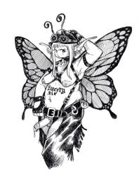antennae_(anatomy) armband barbell_piercing belt bonnie_guerra clothing collar_ring dripping_penis ear_piercing ear_ring erection fairy fingerless_gloves genital_piercing genitals gloves gynomorph handwear harness hat headgear headwear hi_res holding_belt holding_object humanoid insect_wings intersex leather leather_chaps leather_clothing leather_gloves leather_handwear leather_hat leather_headgear leather_headwear lepidopteran_wings long_ears navel navel_piercing nipple_barbell nipple_piercing nipples penis penis_piercing piercing pointy_ears prince_albert_piercing pubes ring_piercing solo tattoo wings