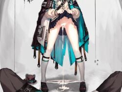 after_sex after_vaginal ai_generated arknights cropped_head cum cum_in_pussy cum_in_pussy cum_inside cumdrip cumdrip_onto_panties istina_(arknights) panties panties_down