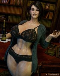 1girls 3d ass big_ass big_breasts blue_eyes breasts brown_hair capcom female female_only jill_valentine jill_valentine_(sasha_zotova) large_breasts navel neckwear nude nude_female pale_skin pussy resident_evil resident_evil_3 resident_evil_3_remake s.t.a.r.s solo therealjl thick_thighs wide_hips