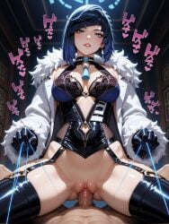 1boy 1boy1girl 1girls ai_generated balls ballsack bangs big_breasts big_penis big_thighs blue_eyes blue_hair blush blush blush_lines blushing_female bondage boots breasts clothed clothed_female_nude_male clothed_sex coat coat_on_shoulders collarbone cowgirl cowgirl_position curvy curvy_body curvy_female curvy_figure dissappointed_look dominant dominant_female domination dominatrix dripping dripping_pussy dripping_wet earrings erect_penis expressionless female female female_focus female_on_male female_on_top female_penetrated genshin_impact gloves high_quality high_resolution highres hoyoverse indoors indoors_sex inside jewelry light-skinned_female light-skinned_male light_skin menacing menacing_(meme) navel navel_cutout navel_visible_through_clothes necklace no_panties no_underwear nude nude_female nude_male open_eyes open_mouth parted_lips penetrating_pov penetration penetration_through_clothes raped rukiakira short_hair short_hair_female short_hair_with_long_locks shoulder_length_hair shoulders sweaty sweaty_ass sweaty_thighs temple thigh_high_boots thigh_highs tight_clothes tight_clothing tight_fit white_body white_dick white_skin yelan_(genshin_impact)