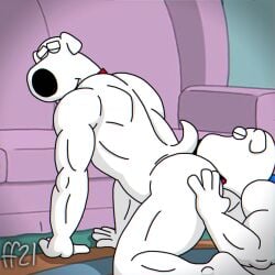 1:1 2021 all_fours anal anthro anthro_on_anthro ass black_nose blue_collar brian_griffin canid canine canis closed_eyes collar collar_only digital_drawing_(artwork) digital_media_(artwork) domestic_dog duo fabfelipe family_guy fur furniture hand_on_another's_butt hand_on_butt hand_on_partner's_butt hi_res male male/male mammal muscular muscular_anthro muscular_male nude nude_anthro nude_male oral purple_sofa red_collar rimming rimming_male robot_brian sex short_tail smile sofa tail white_body white_fur