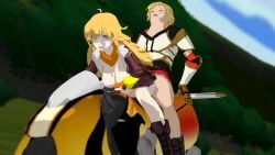 1boy 1girls animated blonde_female blonde_hair blue_eyes blush bouncing_breasts breasts cum cum_in_pussy cum_inside english_subtitles erect_penis jaune_arc long_hair long_hair_female marcovee4 moaning moaning_in_pleasure motorcycle motorcycle_sex no_bra no_pants orgasm penetration purple_eyes rwby sex sex_from_behind sound tagme video yang_xiao_long