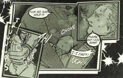 2boys begging big_boss choking comic comic_page comic_panel cum dialogue gay handjob jerking jerking_off jerking_off_another jerkingoff jerkingoff_another kazuhira_miller male metal_gear metal_gear_solid naked_snake niakku