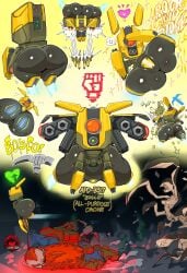 bosco_(deep_rock_galactic) deep_rock_galactic fat_ass glyphid goatboydraws knocked_out pussy_covered robot robot_girl scout_(deep_rock_galactic) thick_thighs