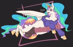 alicorn animal_genitalia animal_penis balls big_penis blush clothing cropped_hoodie cutie_mark digital_media_(artwork) equid equine equine_genitalia equine_penis feathered_wings feathers feral friendship_is_magic futanari genitals gynomorph hasbro hi_res hoodie horn huge_cock hyper hyper_genitalia hyper_penis intersex makeup mammal my_little_pony mythological_creature mythological_equine mythology penis princess_celestia_(mlp) simple_background solo stardustspears topwear white_body wings yellow_horn