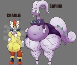 autopaizuri_under_clothes balls cinderace fat goodra huge_ass huge_balls huge_breasts huge_cock nipples_visible_through_clothing oc piratebay pokemon pokemon_(species) precum rabbit_ears rabbit_girl tail thick_thighs tight_clothing tracksuit wet_body wide_hips