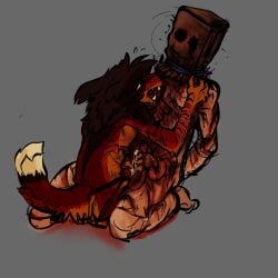 anthro blood_pool bodily_fluids canid canine canis cum disembowelment domestic_dog duo dying fur genital_fluids gore guro gutfuck guts hi_res intestines male mammal necrophilia organs puppy_meats red_body red_fur rooster_(rottingxrooster) rottingxrooster sex yaoi