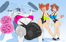 1futa 2girls anthro ball_bulge balls balls_under_clothes bra breasts cameltail canine cleavage clothing curvy dialogue disney dsan english_text erect_nipples exercise female female_with_female flaccid furry futa_with_female futanari goof_troop group gym hoop_earrings humanoid hyper hyper_balls hyper_breasts hyper_penis intersex larger_futanari licking_lips mammal muscular_female muscular_futanari nipple_bulge open_mouth panties peg_pete penis penis_bulge penis_shaped_bulge penis_under_clothes purgy smile sweat swimsuit sylvia_marpole text thick_thighs underwear weightlifting wide_hips workout