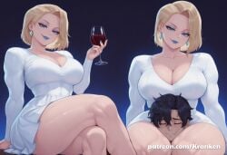 1boy 1boy1girl 1girls ai_generated bare_legs between_legs between_thighs big_breasts blonde_eyebrows blonde_female blonde_hair blonde_hair_female blue_eyes blue_eyeshadow blue_lips blue_lipstick blue_nail_polish blue_nails bob_cut boobs_bigger_than_head boobs_pressed breasts breasts_bigger_than_head breasts_on_head breasts_pressed_against_partner caucasian caucasian_female choker dominant_female domination dress emma_frost emma_frost_(marvel_rivals) female female_dominating_male female_focus femdom half-closed_eyes headscissor helpless holding_wine_glass kranken large_breasts legs light-skinned_female lips lipstick looking_at_viewer looking_down lying_on_person male male/female malesub marvel marvel_rivals medium_hair nails nails_painted naughty patreon patreon_url patreon_username pleasure_face seductive seductive_body seductive_pose thick thick_female thick_legs thick_thighs white_dress wide_hipped_female wide_hips wine wine_glass