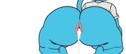 animated anus blackmorty_(artist) blue_fur cat_girl cum cum_in_anus cum_in_ass gif juicy_anus mother nicole_watterson pink_anus showing_ass spread_legs tail the_amazing_world_of_gumball white_shirt