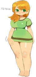 alex_(minecraft) breasts clothed female female_focus female_only ginger ginger_hair green_dress hourglass_figure large_ass large_breasts minecraft red_hair short_dress solo wamudraws