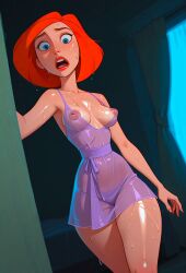 ai_generated ann_possible breasts erect_nipples kim_possible panties see_through_clothing thighs