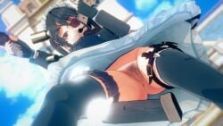3d 3d_(artwork) 3d_render anus ass below_view belt black_hair bullet_casings case church clitoris combat dual_wielding eyepatch garbarato gun guns headphones knife koikatsu magazine magazine_(gun) maid maid_headdress maid_outfit maid_uniform microphone no_panties original original_character pistol pistol_in_hand pistols pubic_hair pussy pussy_focus pussy_peek recharging red_eyes scarlet_rosegrayve scene sharp_teeth shooting short_hair skirt stockings thigh_belt thigh_highs thighhighs thighs under_skirt