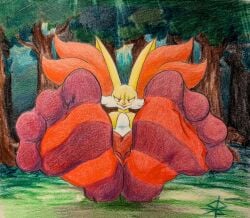4_toes anthro barefoot clothing colored_pencil_(artwork) delphox feet female foot_fetish foot_focus footwear furry generation_6_pokemon graphite_(artwork) grass hi_res humanoid_feet legwear light mixed_media nintendo orange_clothing orange_footwear orange_legwear orange_socks orange_stockings orange_thigh_highs orange_thigh_socks pattern_clothing pattern_footwear pattern_legwear pattern_socks pattern_stockings pattern_thigh_highs pattern_thigh_socks plant plantigrade pokemon pokemon_(species) red_clothing red_eyes red_footwear red_legwear red_socks red_stockings red_thigh_highs red_thigh_socks signified-blue sock_fetish socks soles solo stockings striped_clothing striped_footwear striped_legwear striped_socks striped_stockings striped_thigh_highs striped_thigh_socks stripes sunlight thigh_highs thigh_socks toes traditional_media_(artwork) tree