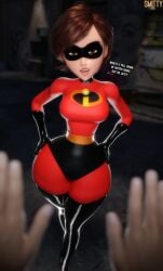 1boy 1girls brown_hair brown_hair brown_hair_female brunette_female clothed clothed_female disney elastigirl female female_focus female_only flirting flirting_with_viewer helen_parr hips hips_wider_than_shoulders imminent_sex light-skinned_male looking_at_viewer male male_pov mature mature_female mature_woman milf mother pixar smitty34 superheroine talking_to_viewer the_incredibles the_incredibles_2 thick_thighs thighs wide_hips