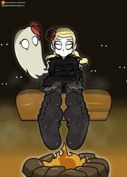 5_toes abigail_carter barefoot black_clothing black_footwear black_legwear black_socks black_stockings black_thigh_highs black_thigh_socks blonde_hair bonfire bottomwear campfire clothing colored_nails don't_starve dress duo feet female fire flower foot_fetish foot_focus footwear forest ghost hair hi_res human humanoid_feet klei_entertainment legwear mammal musk musk_clouds musky_feet nails plant plantigrade reathroch red_nails skirt smelly smelly_feet smelly_socks sock_fetish socks soles spirit stockings text thigh_highs thigh_socks toes tree undead url wendy_carter white_eyes