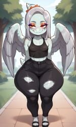 1girls ai_generated breasts cavemanon_studios curvaceous curvy curvy_figure daidouji_(artist) daidoujipv digital_media_(artwork) dinosaur dinosaur_girl dinosaur_humanoid fang_(gvh) female goodbye_volcano_high hips humanoid lucy_aaron mature mature_female prehistoric_species pterodactyl pterodactylus pterosaur slim_waist snoot_game thick thick_hips thick_legs thick_thighs thighs voluptuous waist wide_hips