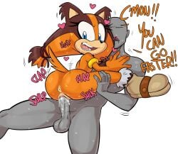 anthro anthro_penetrated anus ass badger balls big_butt blue_eyes clothing dialogue duo encouragement english_text erection faceless_character faceless_human faceless_male female female_on_human female_penetrated footwear footwear_only fur genitals guillion heart_symbol hi_res human human_on_anthro human_penetrating human_penetrating_anthro humanoid_genitalia humanoid_penis interspecies looking_back male male/female male_human male_on_anthro male_penetrating male_penetrating_anthro male_penetrating_female mammal moan mostly_nude mustelid musteline nude nude_anthro nude_female orange_body orange_fur penetration penile penile_penetration penis penis_in_pussy pussy sega sex shoes shoes_only simple_background sonic_(series) sonic_boom sonic_the_hedgehog_(series) sound_effects sticks_the_jungle_badger text vaginal_penetration white_background