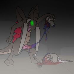 2boys anthro blue_cum cum death decapitation glowing_eyes gore guro kinkydeathporn knot male male/male male_death monster necrophilia reverse_blowjob rodent runawaydanish tagme