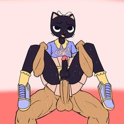 2018 ahe_gao anal anal_sex anthro anus ass ass_sweat balls big_penis black_balls black_fur black_penis blue_clothing blue_footwear blue_topwear bottomless catboy_(comic) chair_position clothed clothing crossdressing cum cum_in_ass cum_inside duo erection feline footwear from_behind_position front_view fur girly hair_ribbon hairbow henry_(catboy) hi_res huge_cock human human_on_anthro humanoid_penis interspecies legwear looking_pleasured male male_penetrating mammal multicolored_footwear multicolored_topwear muscular muscular_male open_mouth panties panties_aside penetration penis pink_background pink_bottomwear pink_clothing precum precum_bubble ribbons sex shirt shoes simple_background sitting skirt smile socks solo_focus sweat sweaty_balls sweaty_thighs tan_skin tongue underwear underwear_aside whiskers yaoi yellow_clothing yellow_footwear yellow_legwear yellow_topwear yellow_underwear zambs