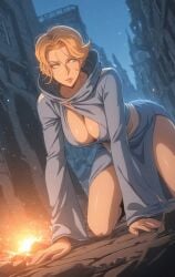 1girls ai_generated attractive_female big_breasts castlevania castlevania_(netflix) cleavage curvaceous curvy_female erotic_pose large_breasts light-skinned_female light_skin orange_hair sexy_body sexy_pose short_hair sypha_belnades
