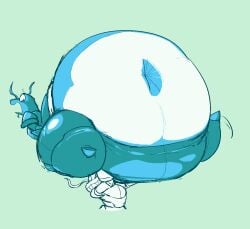 anus armor armored ass ass_hole big blue_body bottom bottom_heavy butt_hole catfish duo embarrassed fish heavy hole huge male monobutt monorump pear rotund round rump seymourcox shovel_knight shovel_knight_(character) sketch whiskers