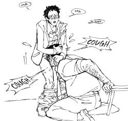 bara blowjob deepthroat dojima_ryotaro face_fucking facefuck fellatio gay male male_only oral oral_sex persona persona_4 tagme tohru_adachi yaoi
