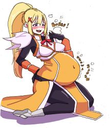 belly_expansion bloat bloated bloated_belly bloated_stomach bloated_tummy bloating burp burping darkness_(konosuba) elpacha2 female kono_subarashii_sekai_ni_shukufuku_wo! stuffed_belly