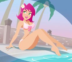 bikini erin_esurance esurance green_eyes pink_hair tagme tapdon