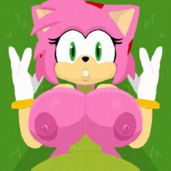 amy_rose animated anthro_on_anthro bedroom_eyes big_breasts big_penis breasts cum cum_on_face female furry futa_on_female futadom futanari gloves green_eyes lactating lactation large_breasts mobian_(species) nipples outdoors outside paizuri pink_body pink_hair pink_nipples pixel_art princesssnusnu public public_sex titfuck titjob tongue_out