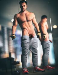 1boy 3d 3d_model abs alejandro_vargas alternate_version_available bara bara_tiddies bara_tits barazoku bettybattaglia call_of_duty call_of_duty_modern_warfare_2_(2022) circumcised erection hunk male male_only manly muscular_male pants_down pecs penis_out pinup presenting_penis revealing_penis solo stubble tough_guy weightlifting