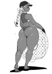 1girls ass big_ass breasts curvy dark-skinned_female dark_elf dark_skin dat_ass elf elf-san_wa_yaserarenai elf_ears elf_female female huge_ass humanoid kuroeda long_hair pointy_ears synecdoche thick_thighs voluptuous white_hair wide_hips