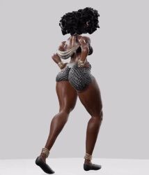 afro animated ass bahaal_(jinn_hunter) dark-skinned_female jinn_hunter muscular_female tagme venommoe video