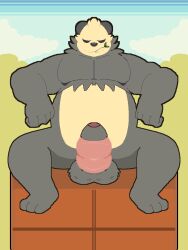 1boy anthro balls fleshlight furry male male_focus male_only masturbation pangoro pokemon_(species) sex_toy