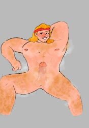 1boy bara duolingo eddy_(duolingo) hairy hairy_male long_hair male male_only muscular muscular_male musk musk_clouds musky_cock sportswear sweat sweat_stain sweaty