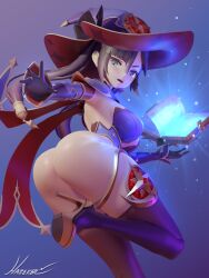 1girls 3d ass big_ass big_thighs female genshin_impact hazeker heels high_heels huge_ass huge_thighs large_ass large_thighs mona_(genshin_impact) solo_female thick_thighs thighs